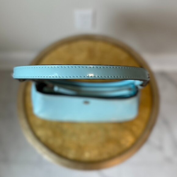 Tory Burch Emerson Patent Leather Shoulder Bag in Light Celeste - Picture 8 of 15